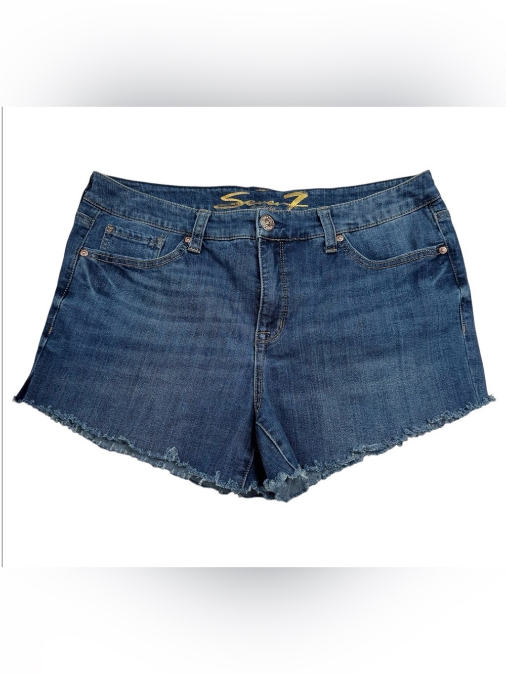 Seven7 Dark Blue Denim Jean Shorts